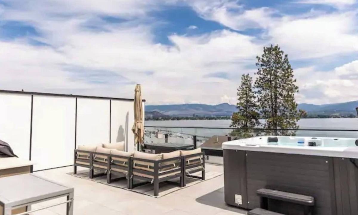 Central Okanagan House | Luxury 4-bed, 3.5-bath home in Shelter Bay, West K, rooftop deck with hot tub.