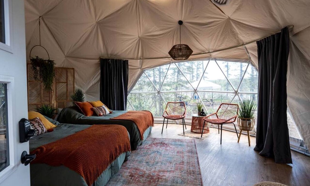 Calgary RV Rental | Reconnect with Nature in Style: Riverside Dome Retreat in Alberta's Serene Setting