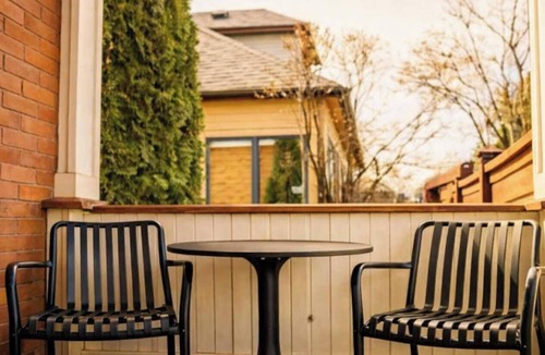 Historic Downtown Fernie Apartment | Covered Patio with Mountain Views & BBQ