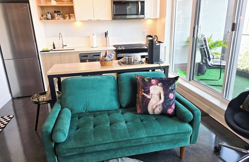 Bankview Condo | Voglio Bene | Cozy Designer Studio w/Fireplace, Balcony & Heated Parking