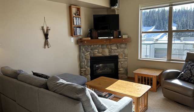 Affordable fully equipped Creekside condo - gas fireplace, BBQ, pet-friendly!