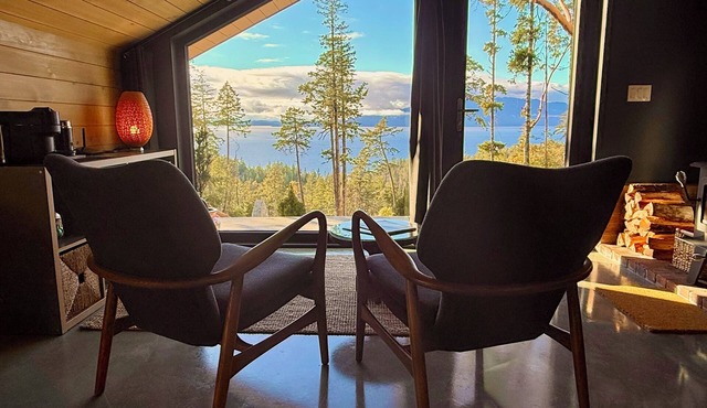 Arbutus Ridge, a cozy, architecturally unique cabin surrounded by arbutus trees