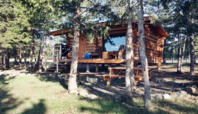 Beautiful, waterfront Log Cabin on very private, ranch. Relax Off-grid!