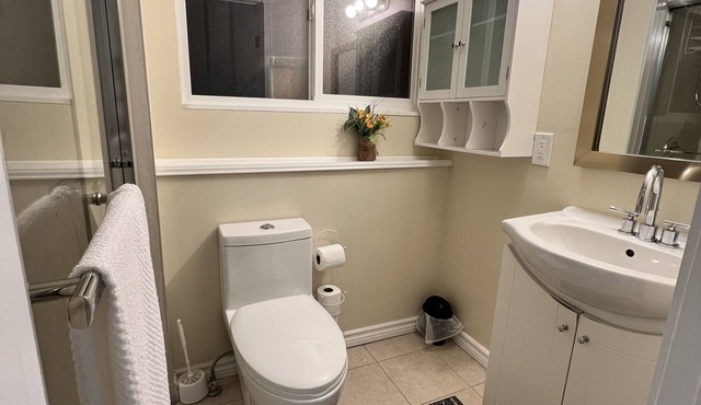 Bright1 BR suite w/free parking & wifi & Netflix & all basic amenities
