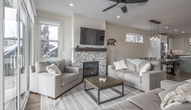 Cozy modern duplex with hot tub, BBQ, garage, A/C, media room, large gear room