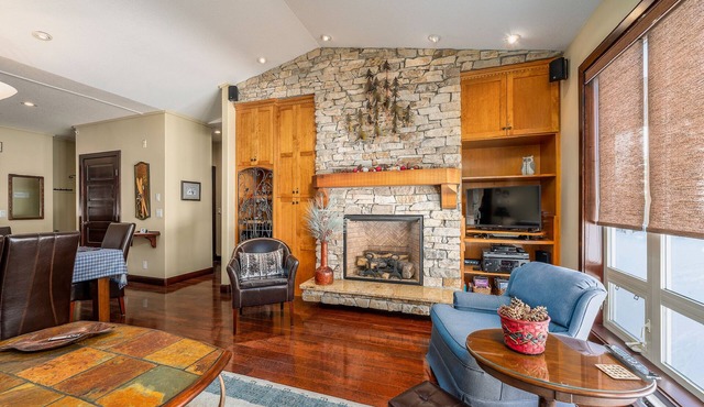 Family sized cozy ski-in/ski-out retreat w/hot tub and stunning mountain views