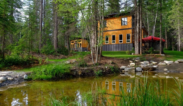 Golden Base Camp, 2 homes, a chalet, a cabin, and a Sauna, sleeps 8! Fast WIFI!