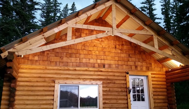 Log cabin on the James River in Alberta
