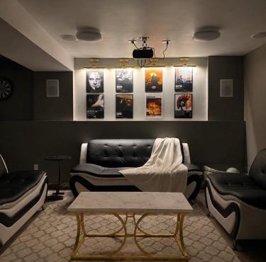 Modern Upper Basement Theatre Suite of Hinton!