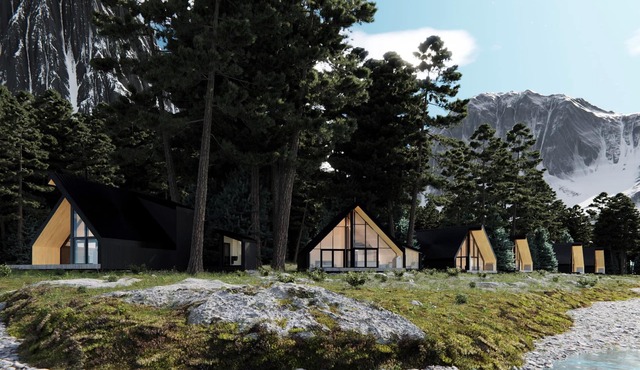 On the River | Modern A-frame w/Private Sauna, Golden BC (CABN A)