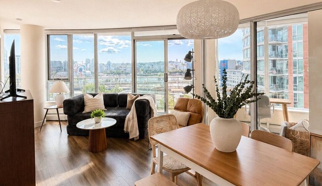 Panoramic floor-to-ceiling windows with water views