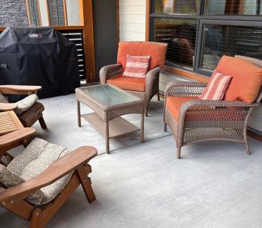 Canmore Apartment | Luxury Mountain Haven Views Hot Tub Patio Spacious Quiet Central