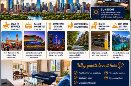 Beltline Apartment | Entire Downtown Condo steps to BMO & Stampede with Parking, 1,5 hrs to Banff