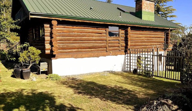Island Log Cabin with Ocean View & Organic Garden